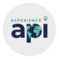 The words Experience API on a gray circle background